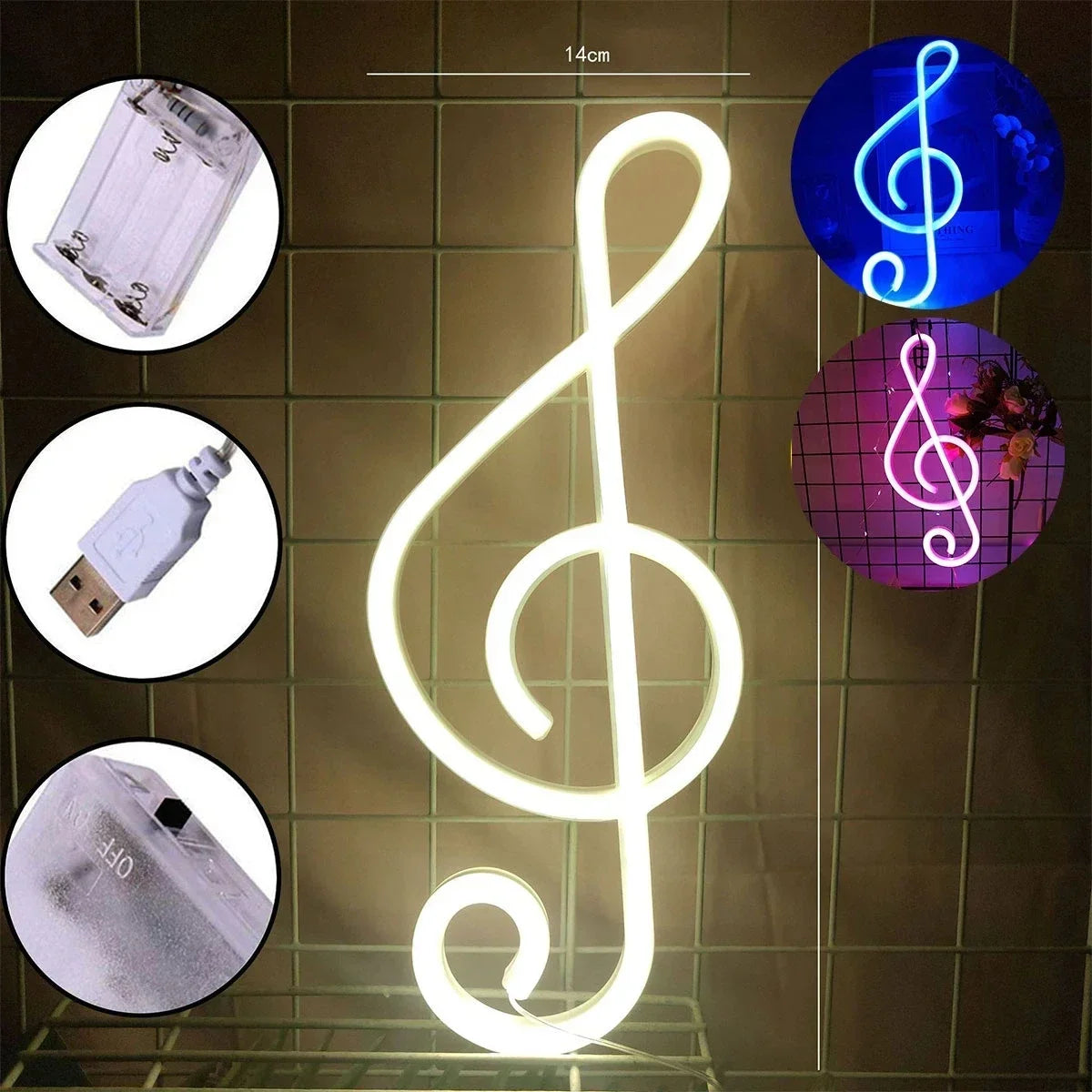 LED Neon MUSIC Note