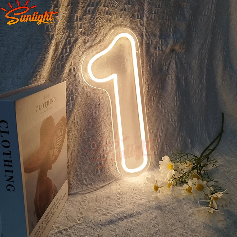 Numbers 0 to 9 Neon Sign