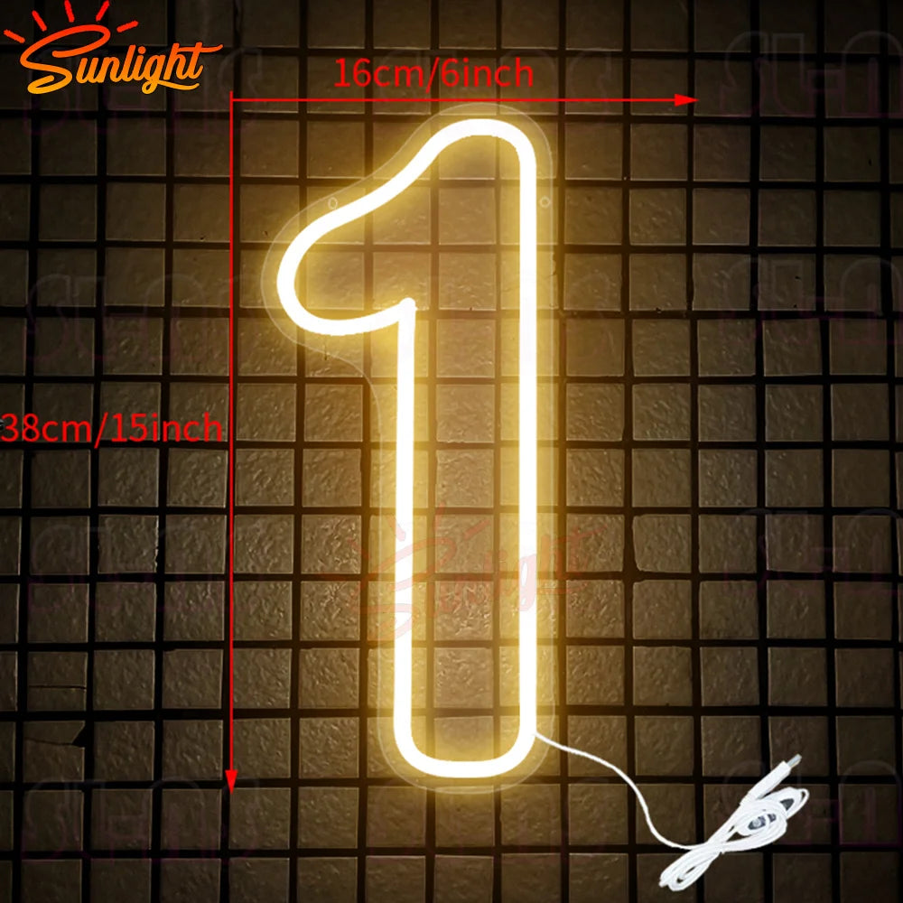 Numbers 0 to 9 Neon Sign