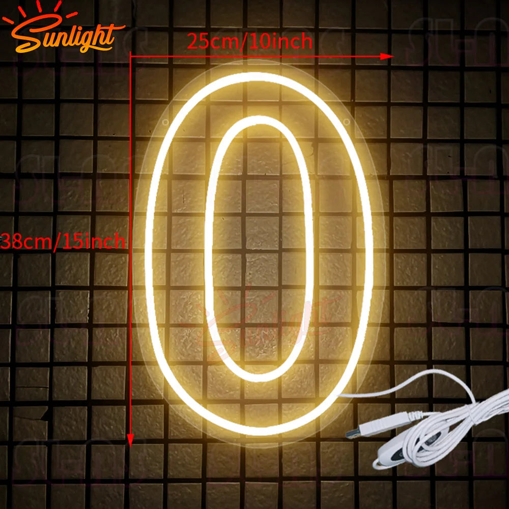 Numbers 0 to 9 Neon Sign