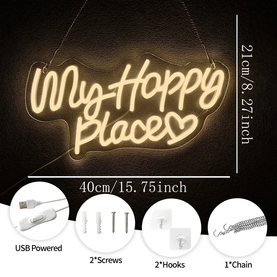 My Happy Place Neon Sign