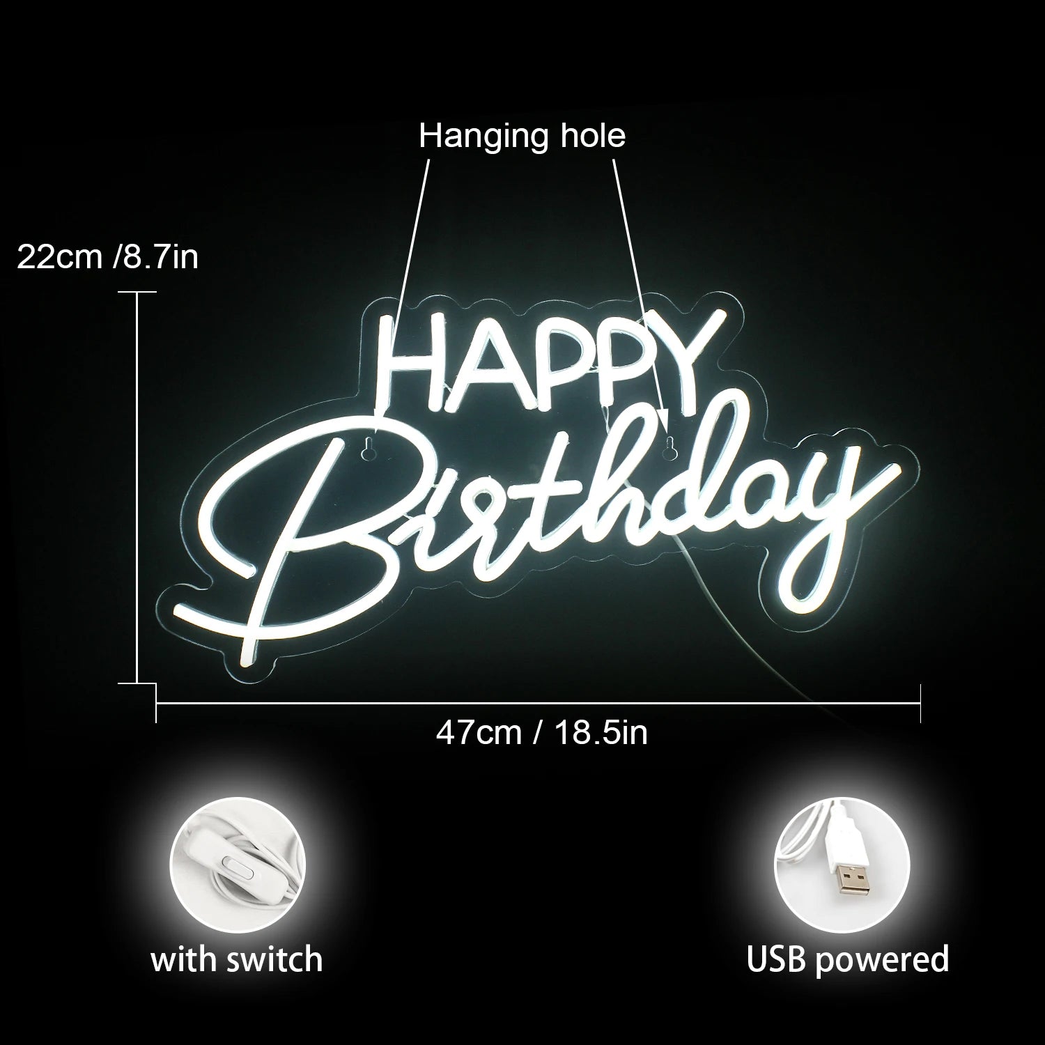 Happy Birthday Neon Sign
