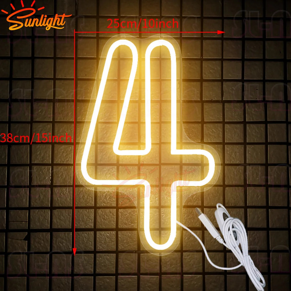 Numbers 0 to 9 Neon Sign