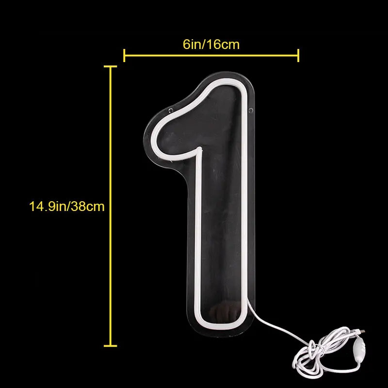 Numbers Neon Sign