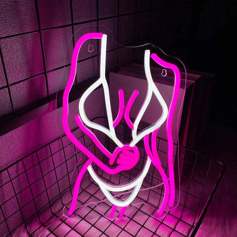 Neon Sign Of Ladies' Body