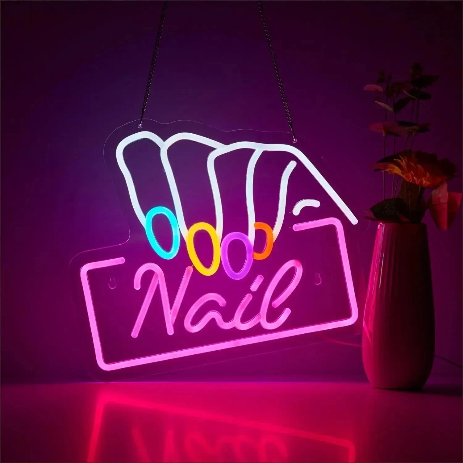 Nails Neon Sign Wall Decor