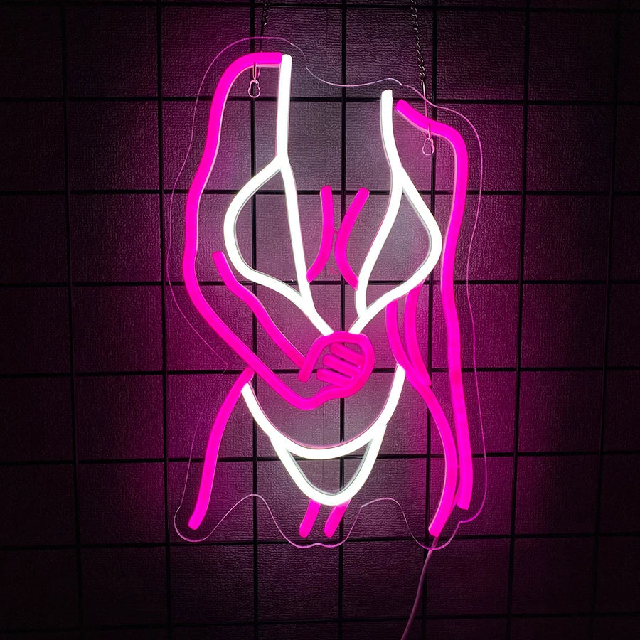 Neon Sign Of Ladies' Body