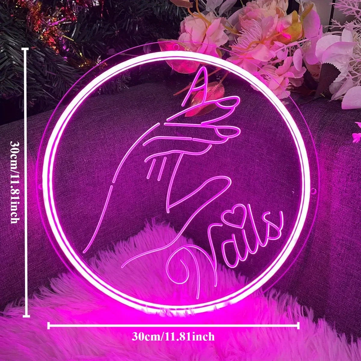 Nails Neon Sign Wall Decor