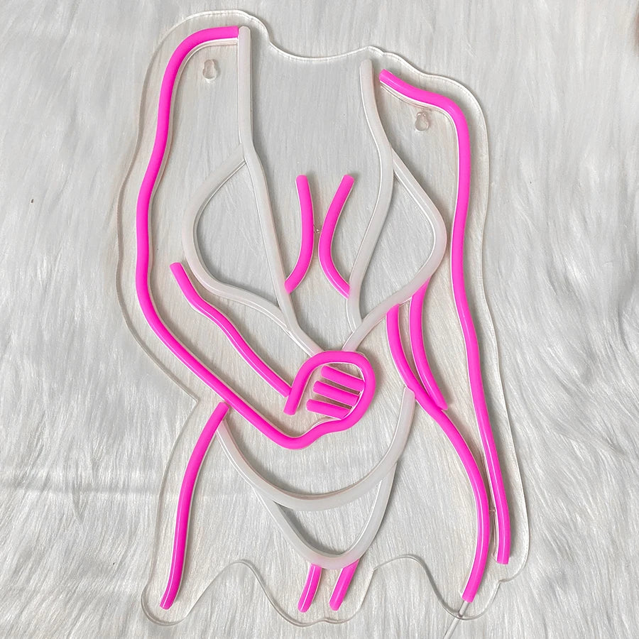 Neon Sign Of Ladies' Body