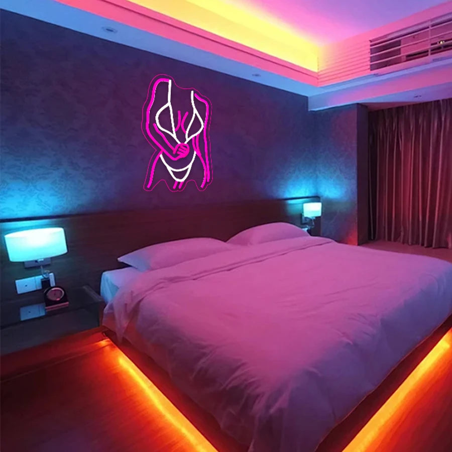 Neon Sign Of Ladies' Body