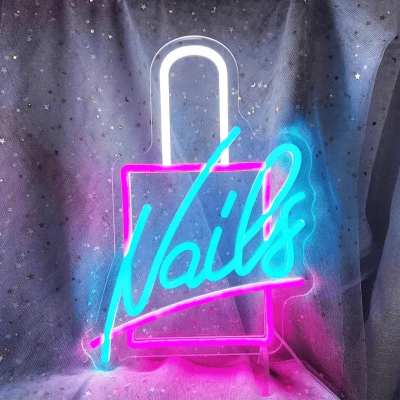 Nails Neon Sign Wall Decor